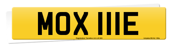 Registration number MOX 111E